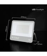 200W LED flomlys - 185 lm/W, CREE-brikke, 4000K, svart, 6 års garanti