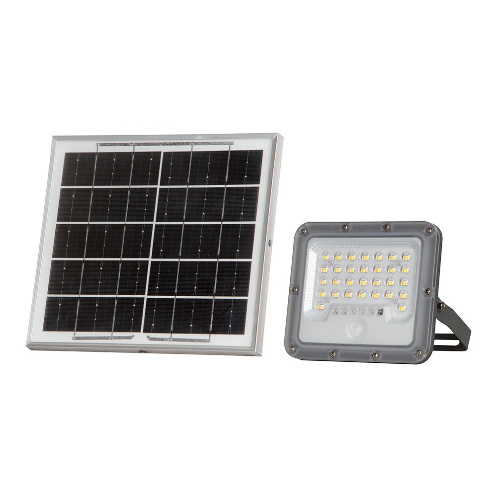 V-Tac LED solcelle-flomlys med PIR-sensor - 150lm/W, IP65, 6000K - Kulør : Kald