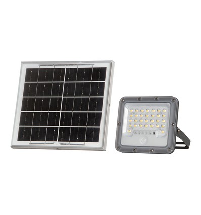 V-Tac LED solcelle-flomlys med PIR-sensor - 150lm/W, IP65, 6000K