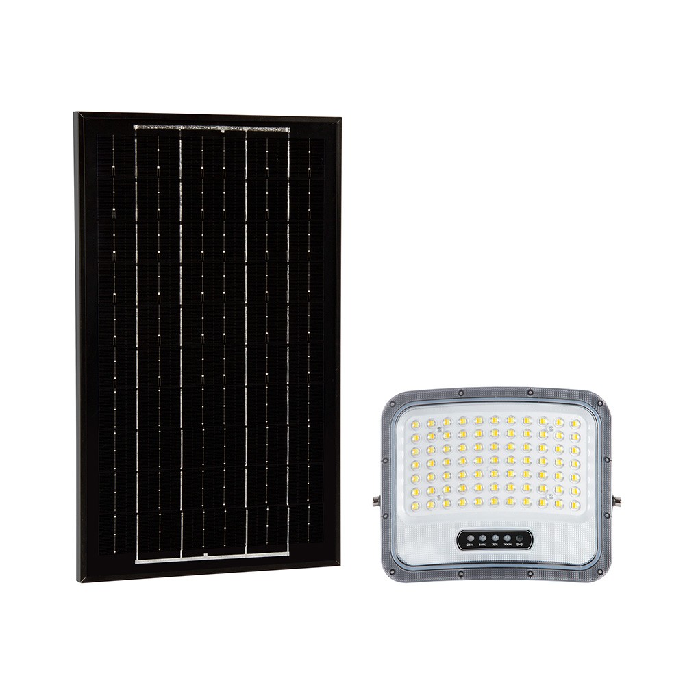 V-Tac 12W solcelle LED-flomlys - IP65, svart, 3-i-1 - Kulør : 3-i-1