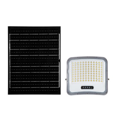 20W LED projektør med solcellepanel - IP65, sort, 3-i-1, utendørs