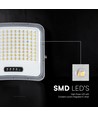20W LED projektør med solcellepanel - IP65, sort, 3-i-1, utendørs
