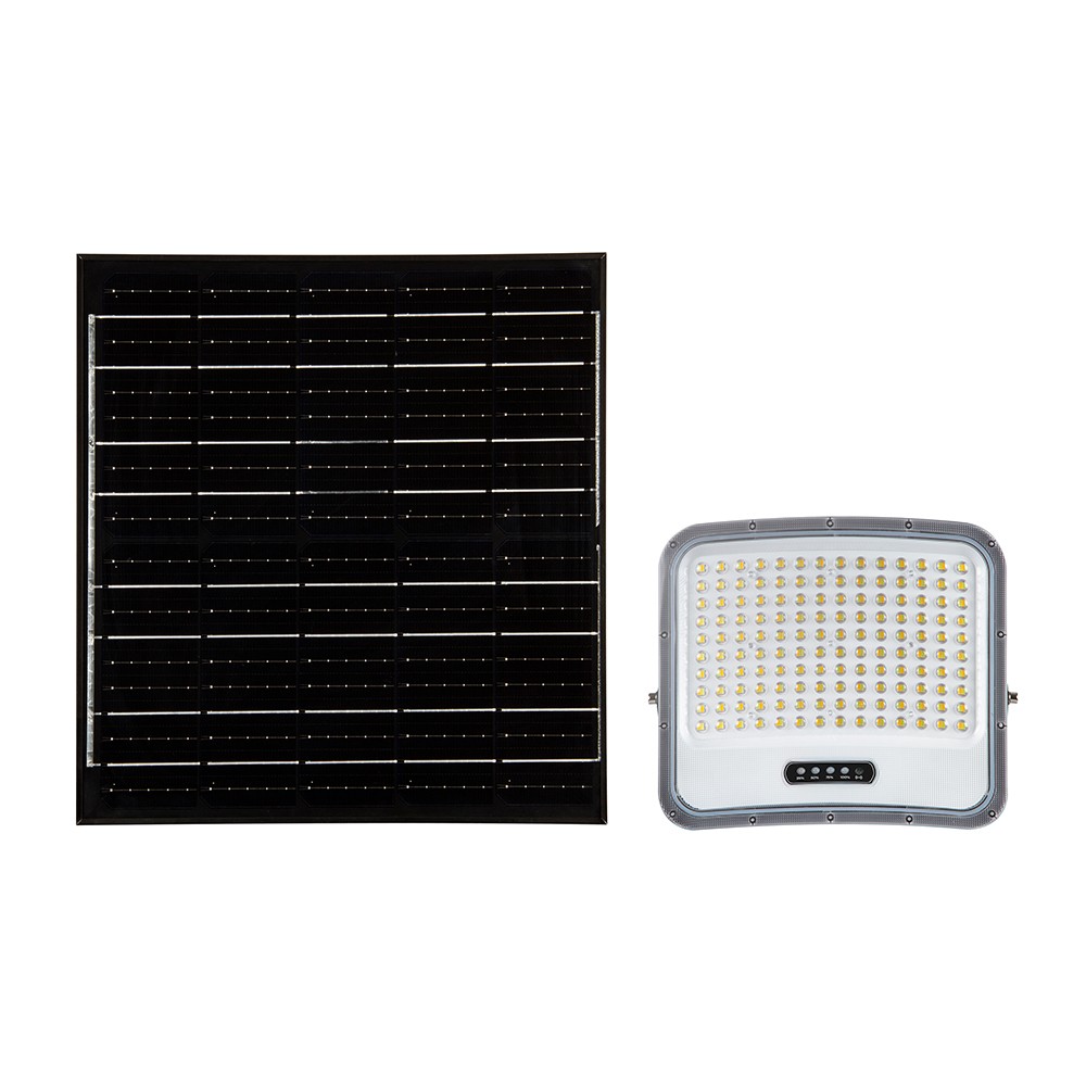 V-Tac 25W LED flomlys med solcelle - IP65, svart - Kulør : 3-i-1