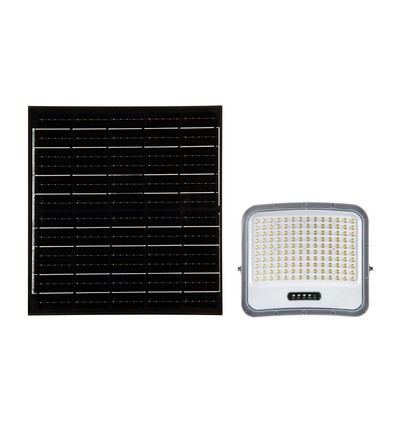 V-Tac 25W LED flomlys med solcelle - IP65, svart