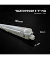 V-Tac 150cm T8 LED armatur - For 1x 150cm LED-rør, IP65 vanntett