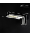 V-Tac 50W justerbar LED gatelykt - 120lm/W, Cree chip, 4000K, 6 års garanti