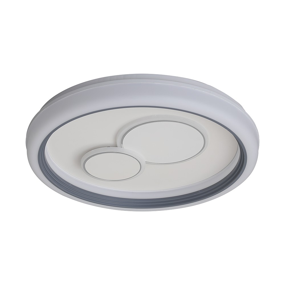 V-Tac 2x30W LED dekorativ taklampe - Dimmbar, 3-i-1 CCT, RF fjernkontroll, hvit/grå - Kulør : 3-i-1
