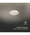 V-Tac 2x30W LED dekorativ taklampe - Dimmbar, 3-i-1 CCT, RF fjernkontroll, hvit/grå