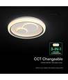 V-Tac 2x30W LED dekorativ taklampe - Dimmbar, 3-i-1 CCT, RF fjernkontroll, hvit/grå