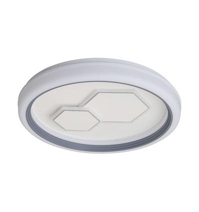 V-Tac 60W dekorativ LED taklampe - Dimmbar, CCT, fjernkontroll, hvit/grå
