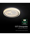 V-Tac 60W dekorativ LED taklampe - Dimmbar, CCT, fjernkontroll, hvit/grå