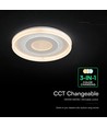 V-Tac 2x40W dekorativ LED taklampe - Kan dimmes, 3-i-1, fjernkontroll, hvit