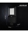 V-Tac 40W LED solcelle gatelykt - 9,6V, LiFePO4-batteri, CCT
