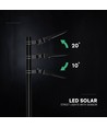 V-Tac 40W LED solcelle gatelykt - 9,6V, LiFePO4-batteri, CCT