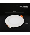 V-Tac 6W rundt LED innfellingspanel - Cree chip, CCT 3-i-1, 6 års garanti