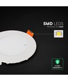 V-Tac 6W rundt LED innfellingspanel - Cree chip, CCT 3-i-1, 6 års garanti