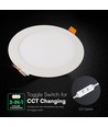 V-Tac 12W rundt LED innbyggingspanel - CCT, Cree-brikke, 6 års garanti