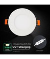V-Tac 3W rund LED mini innbyggingspanel - CCT, Cree-brikke, 6 års garanti