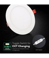 V-Tac 22W rundt LED innbyggingspanel - CCT, Cree-brikke, 6 års garanti