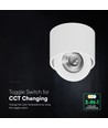 V-Tac 12W LED påbyggingsspot CCT - IP44, hvit, Cree chip