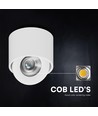 V-Tac 18W LED påbygningsspot - IP44, Cree-brikke, 3-i-1 CCT, hvit