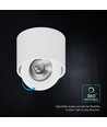V-Tac 18W LED påbygningsspot - IP44, Cree-brikke, 3-i-1 CCT, hvit