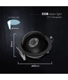 V-Tac 12W CCT LED downlight - IP44, svart, Cree-brikke