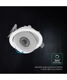 V-Tac 18W COB LED downlight - IP44, CCT, Cree-brikke, hvit, 6 års garanti