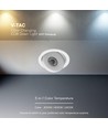 V-Tac 18W COB LED downlight - IP44, CCT, Cree-brikke, hvit, 6 års garanti