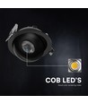 V-Tac 18W LED downlight - IP44, CCT, Cree-brikke, svart