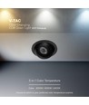 V-Tac 18W LED downlight - IP44, CCT, Cree-brikke, svart