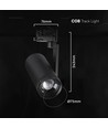 V-Tac 30W 3-faset zoombar skinnespott - CCT, 25°-50°, svart