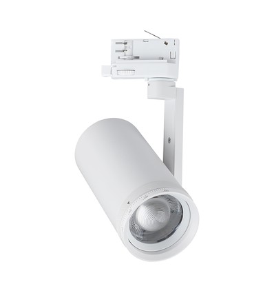 V-Tac 30W 3-faset CCT skinnespott - Zoombar 25°-50°, hvit