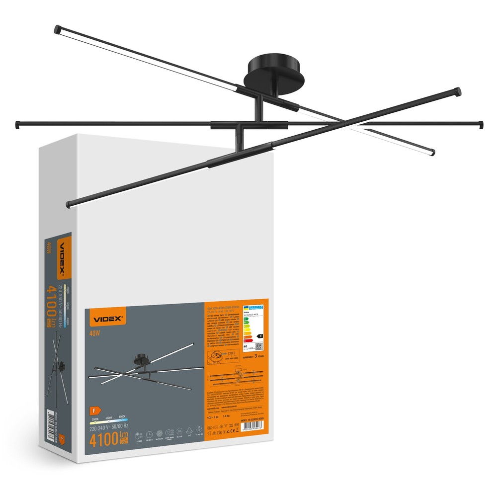 40W LED taklampe - Svart, CCT - Kulør : Nøytral
