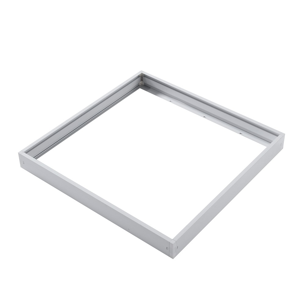 Ramme til 60x60 LED-panel - Hurtigmontering, plasthjørner, hvit kant, 62mm høy