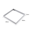 Ramme til 60x60 LED-panel - Hurtigmontering, plasthjørner, hvit kant, 62mm høy