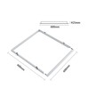 Innfellingsramme for 60x60 LED-panel - Passer til Troldtekt uten tilpasning, hvit kant