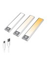 20cm 1,5W LED skapslampe med sensor - Sølv, oppladbar, IP20