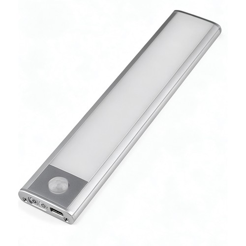 20cm 1,5W LED skapslampe med sensor - Sølv, oppladbar, IP20