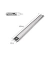40cm 2W LED skapbelysning med sensor - Sølv, oppladbar, IP20