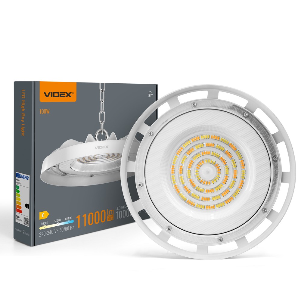 100W LED high bay - CCT, hvit - Kulør : Varm