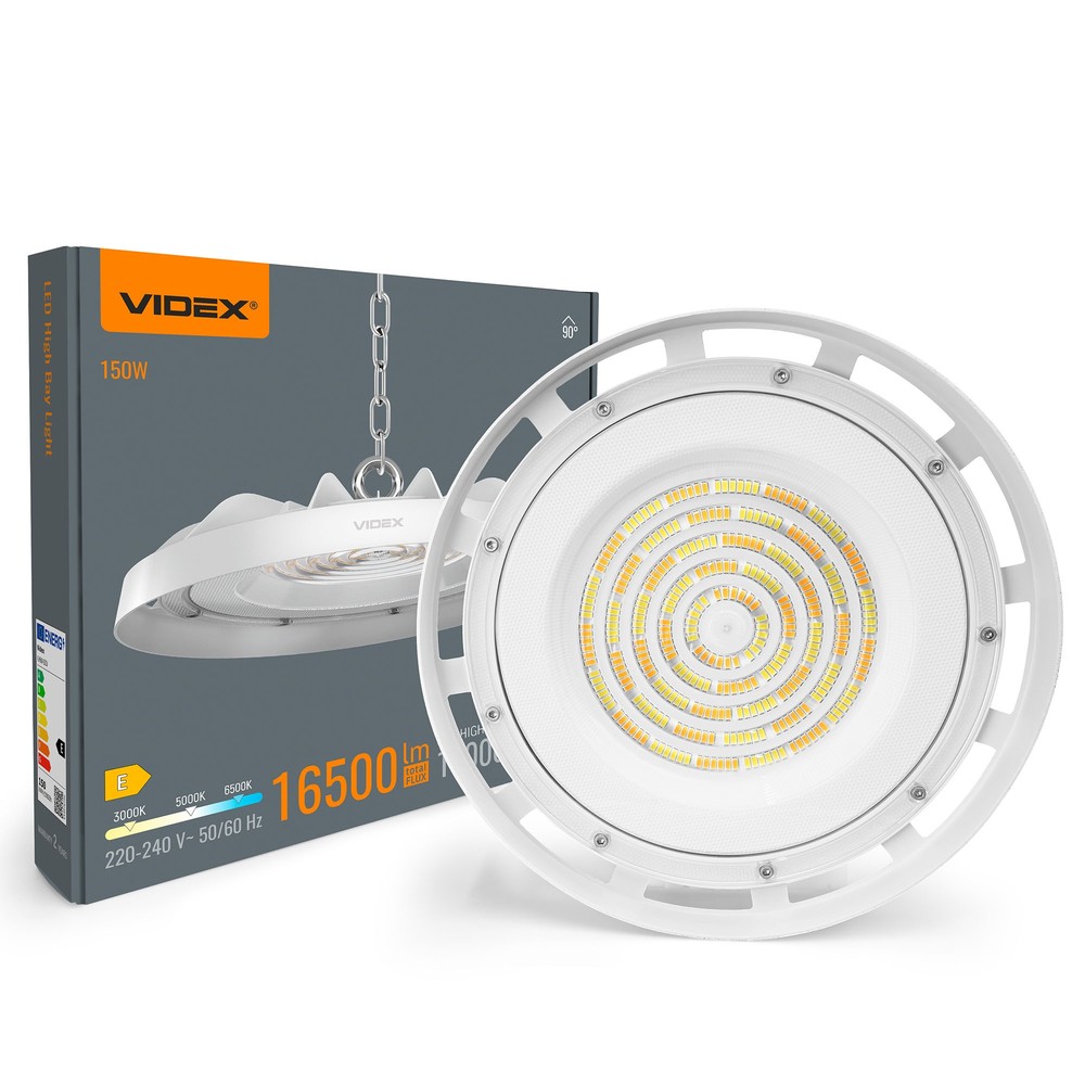 150W LED High Bay - CCT, hvit - Kulør : Varm