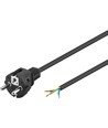 2 meter strømkabel - 250V, IP20 innendørs, Sort, Schuko-støpsel og kabelendehylser for sammenkobling, 16A