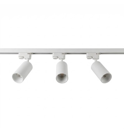1-Faset BASIC skinnesett - 1m, Hvit, 3-Spot, GU10, uten lyskilde