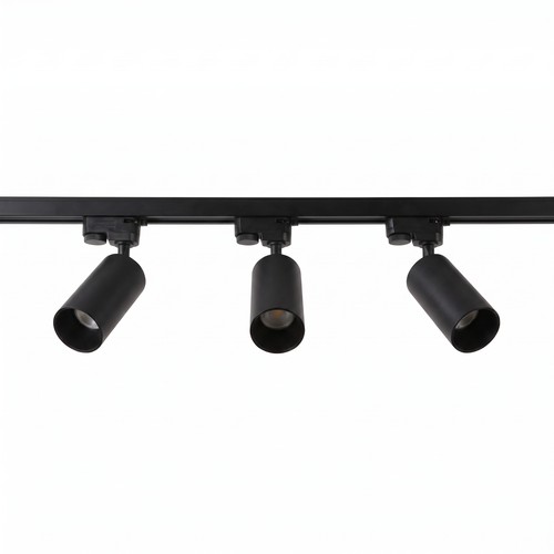 1-Faset BASIC skinnesett - 1m, Sort, 3-Spot, GU10, uten lyskilde