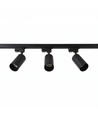 1-Faset BASIC skinnesett - 1m, Sort, 3-Spot, GU10, uten lyskilde
