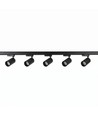 3-Faset BASIC skinnesett - 2m, sort, 5-spot, GU10, uten lyskilde