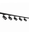 3-Faset BASIC skinnesett - 2m, sort, 5-spot, GU10, uten lyskilde