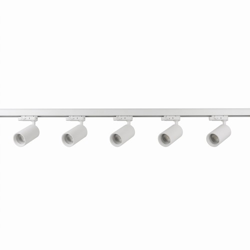 3-Faset BASIC skinnesett - 2m, Hvit, 5-Spot, GU10, uten lyskilde