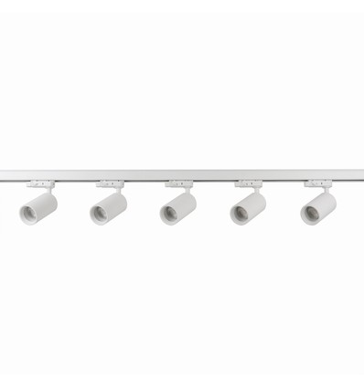 3-Faset BASIC skinnesett - 2m, Hvit, 5-Spot, GU10, uten lyskilde